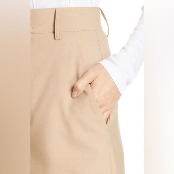 Vince High Rise Wide Leg Cropped Wool pants in Latte - Picture 14 of 14